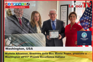 Michele Albanese, Direttore della Bcc Monte Pruno, premiato a Washington all’11^ Premio Eccellenza Italiana